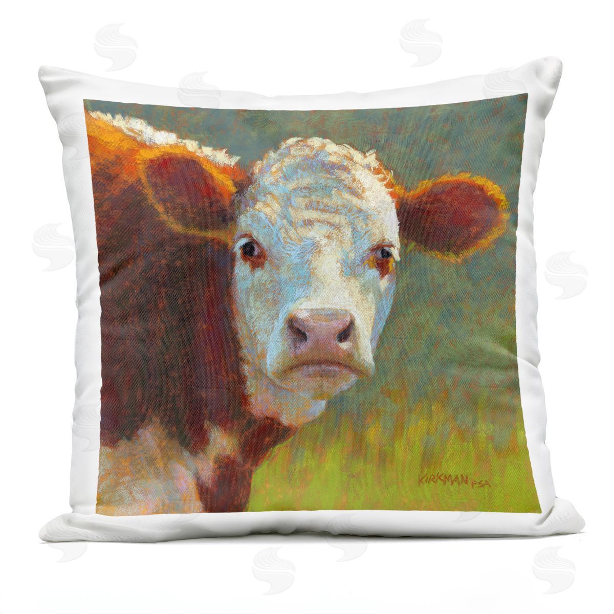 Cattle Grazing Farmland Grass Outdoor Printed Pillow, Home Decor by Rita Kirkman