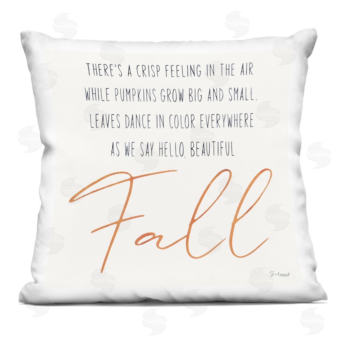 Hello Beautiful Fall Autumn Phrase Decorative Printed Pillow, Home Decor by Soulspeak & Sawdust
