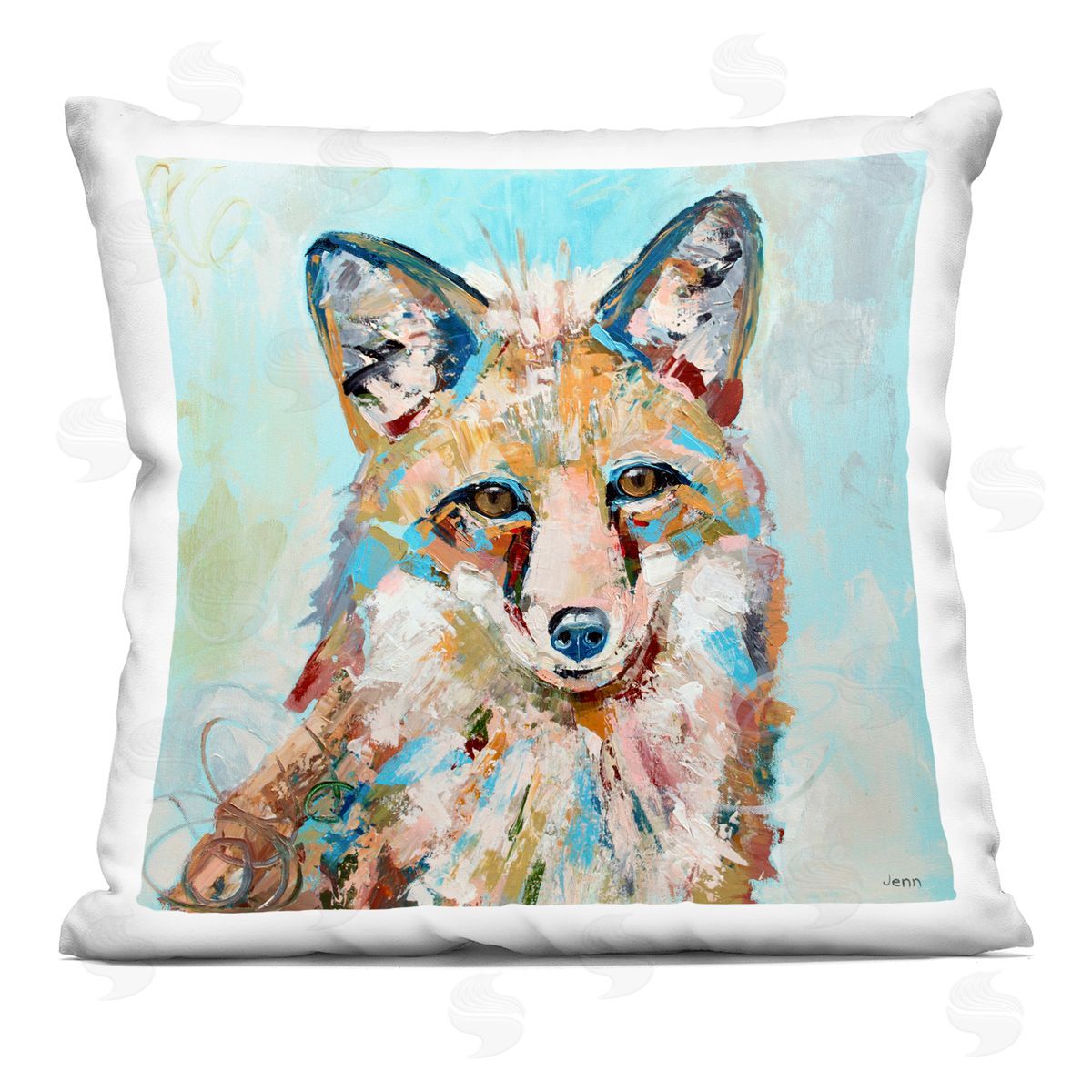 Bold Modern Fox Animal Decorative Printed Pillow, Home Decor by Jen Seeley