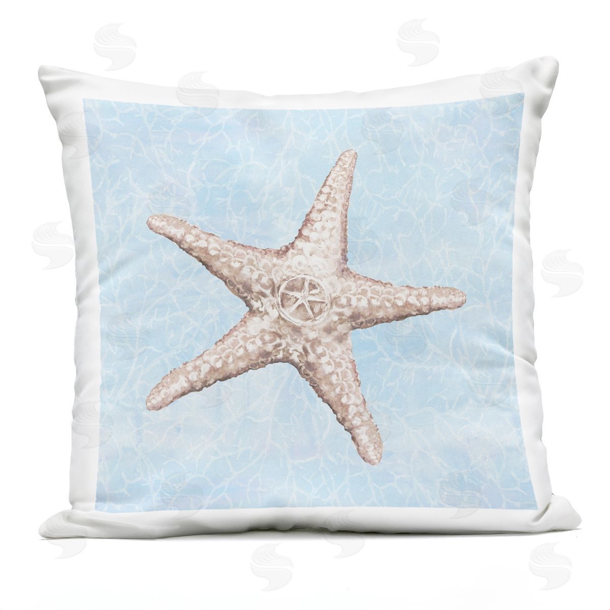 Nautical Starfish Sea Life Outdoor Printed Pillow, Home Decor by Diannart