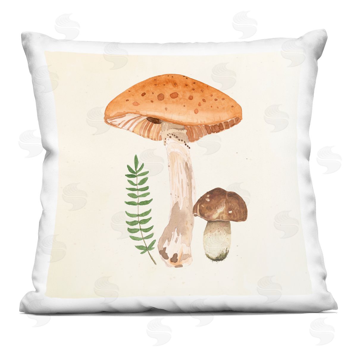 Woodland Botanical Mushrooms Decorative Printed Pillow, Home Decor by Lucca Sheppard