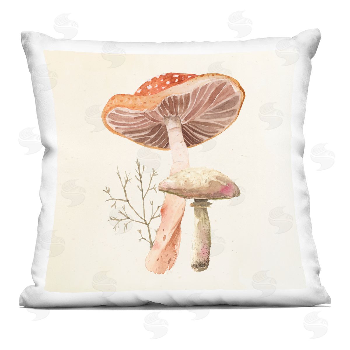 Forest Botanical Mushrooms Decorative Printed Pillow, Home Decor by Lucca Sheppard