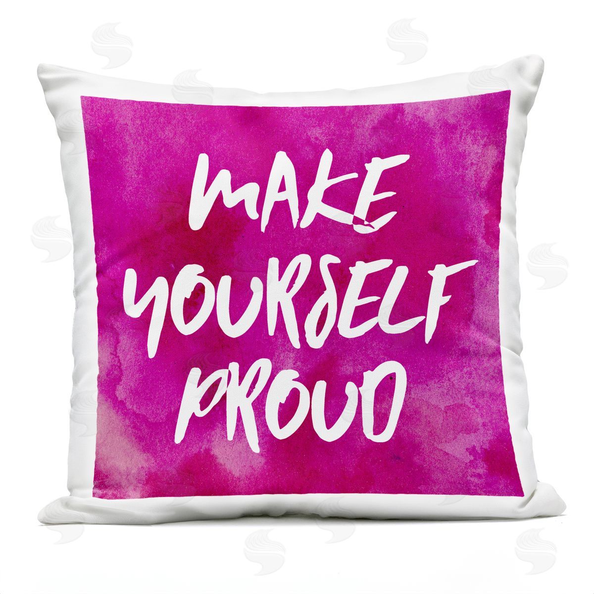 Pink Make Yourself Proud Phrase Outdoor Printed Pillow, Home Decor by Natalie Sizemore