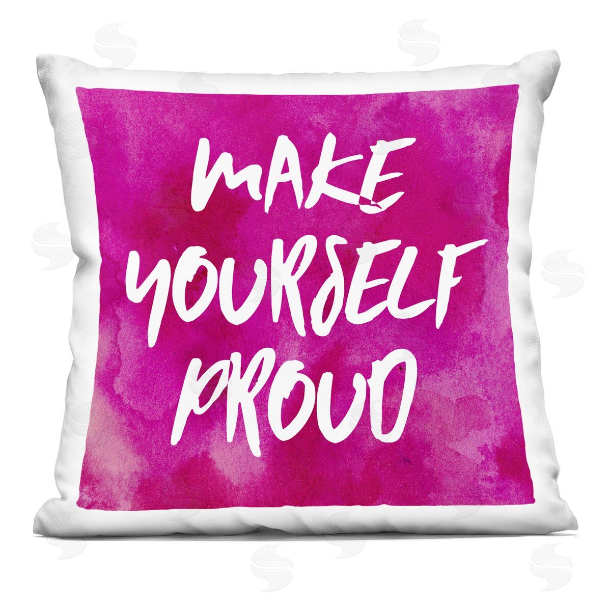 Pink Make Yourself Proud Phrase Decorative Printed Pillow, Home Decor by Natalie Sizemore