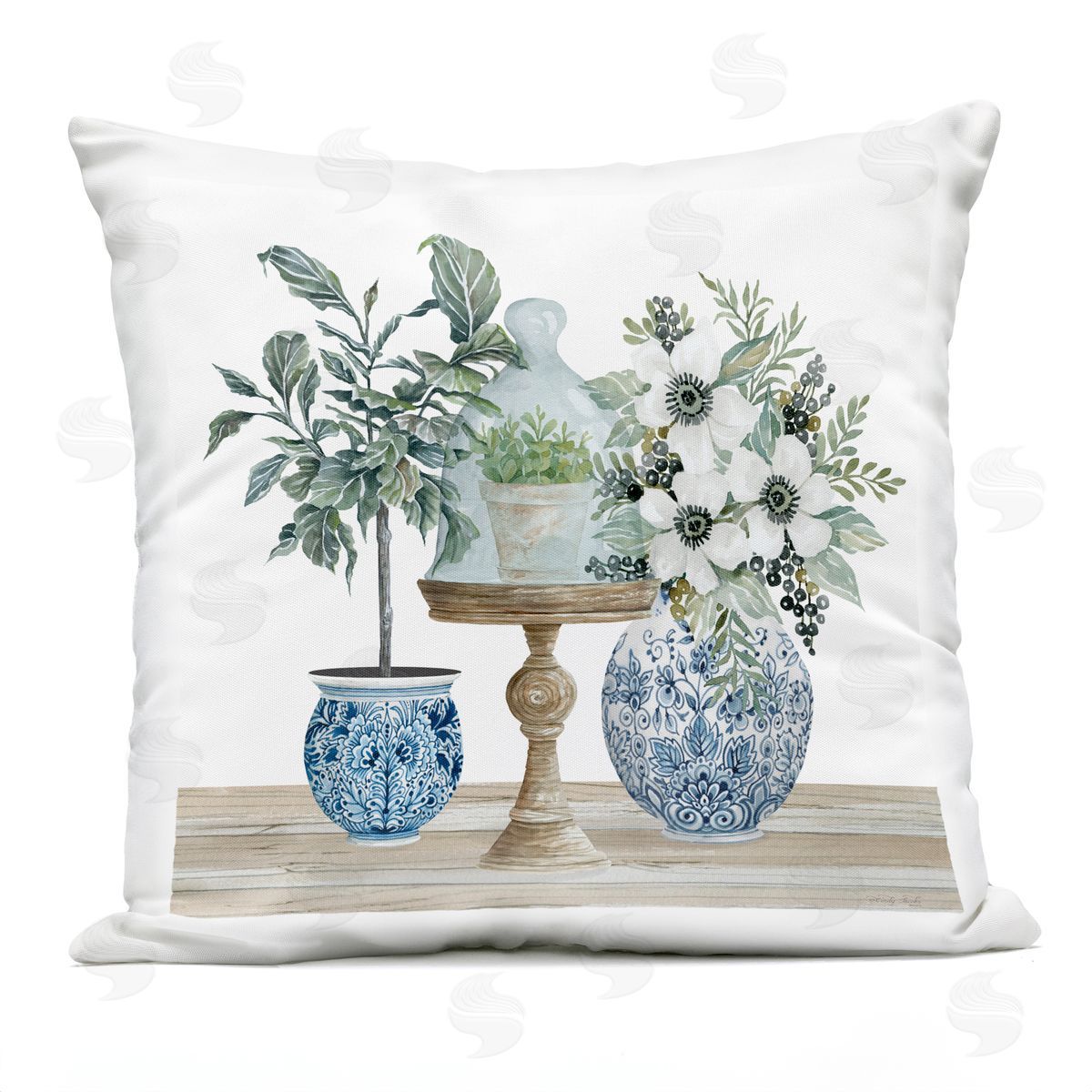 Blooming Flower Bouquet Dome Outdoor Printed Pillow, Home Decor by Cindy Jacobs