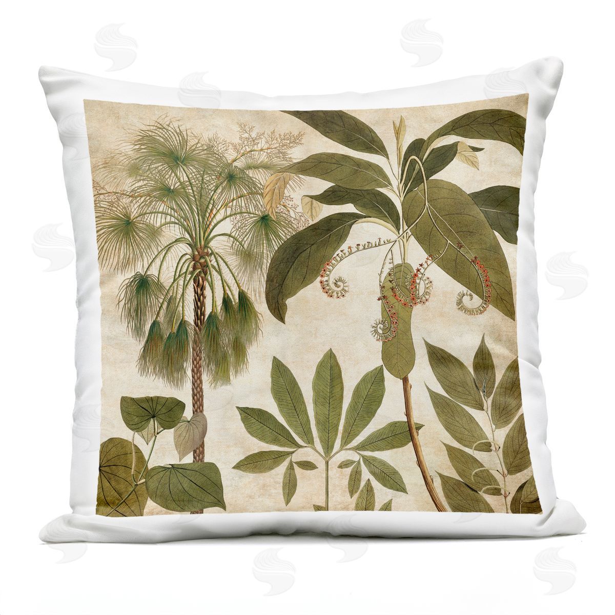 Vintage Botanicals Varied Plants Outdoor Printed Pillow, Home Decor by Chris Donovan