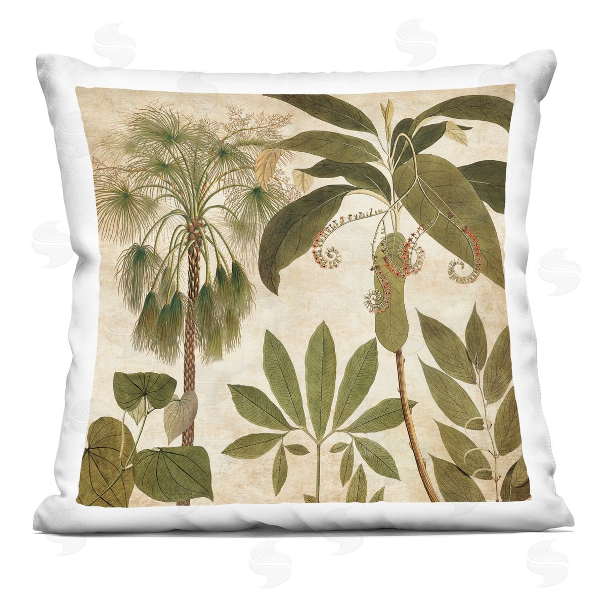 Vintage Botanicals Varied Plants Decorative Printed Pillow, Home Decor by Chris Donovan