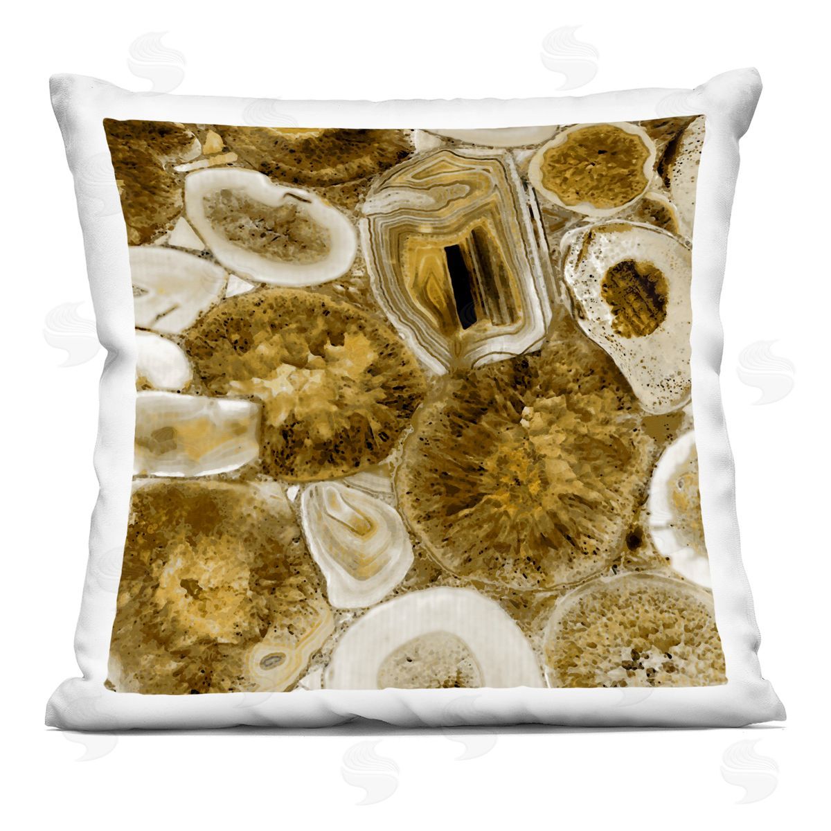 Varied Mineral Geode Shapes Decorative Printed Pillow, Home Decor by Danielle Carson