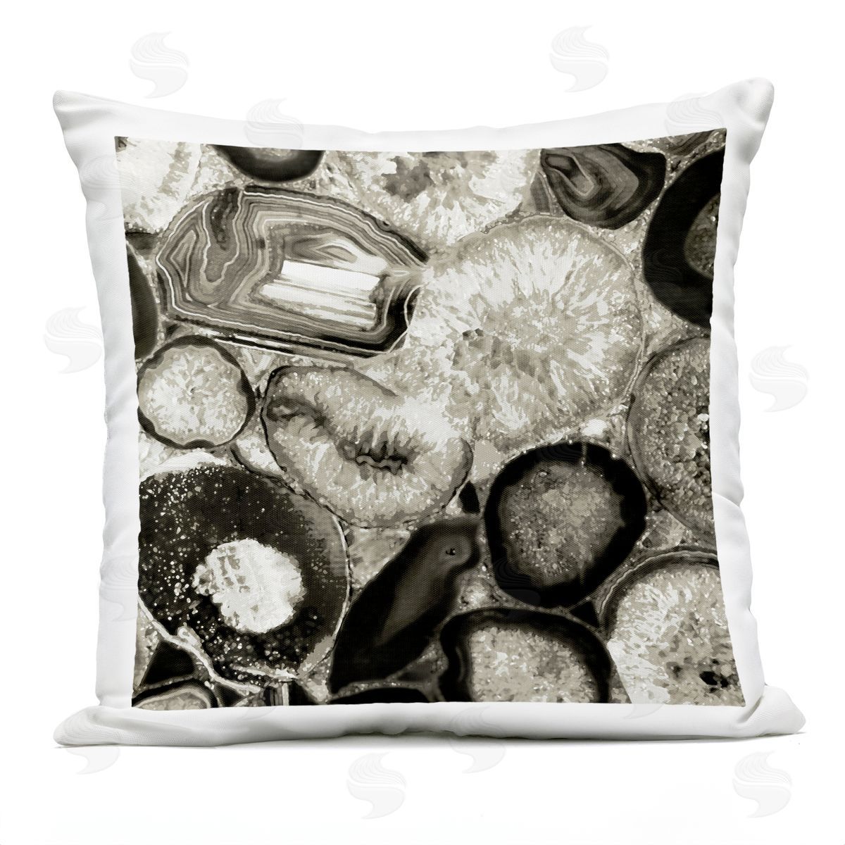 Elegant Crystal Gemstones Outdoor Printed Pillow, Home Decor by Danielle Carson