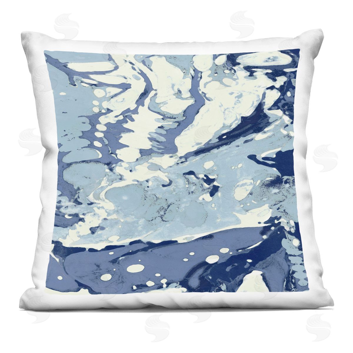 Soft Blue Abstract Ripples Decorative Printed Pillow, Home Decor by Danielle Carson