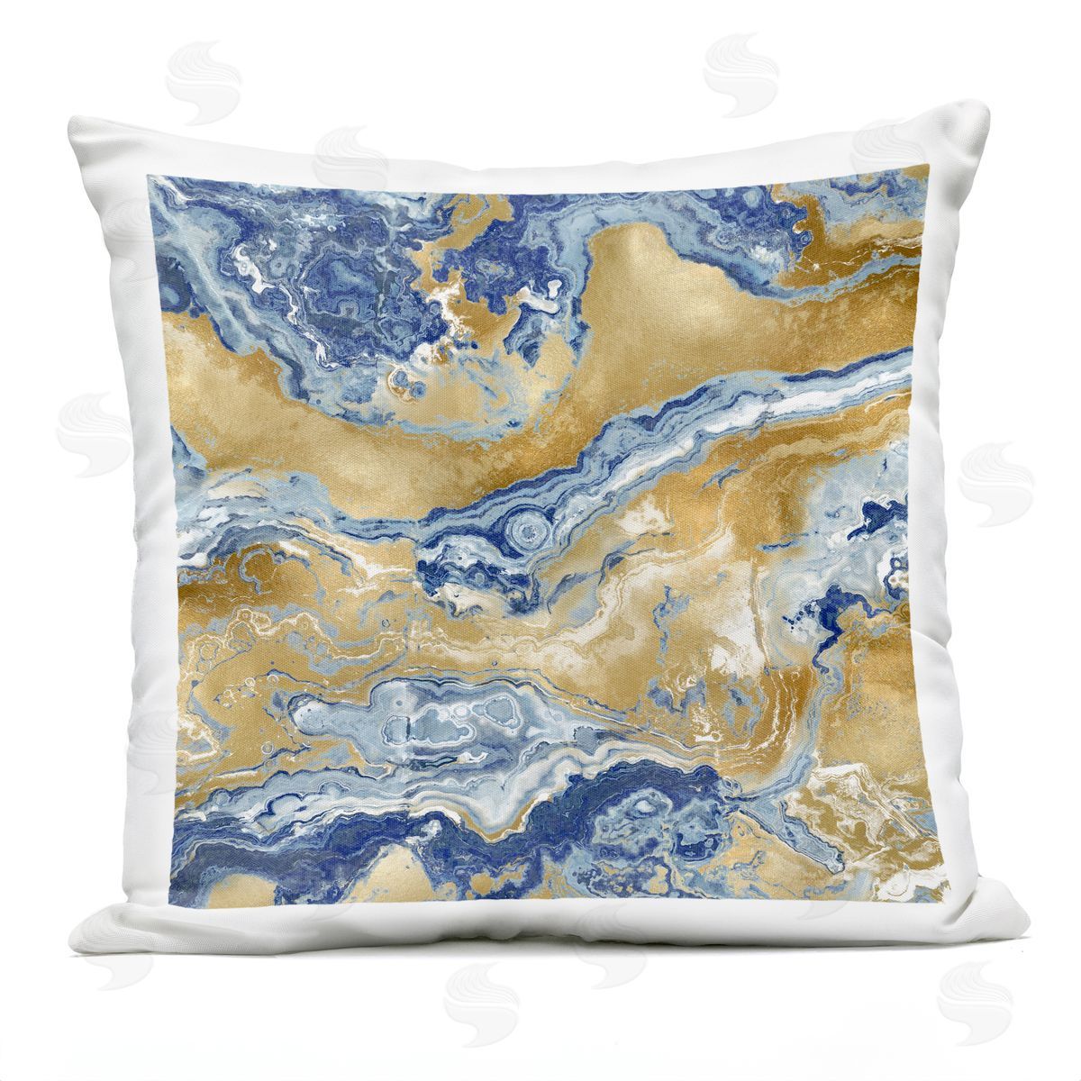 Flowing Blue Glam Pattern Outdoor Printed Pillow, Home Decor by Danielle Carson