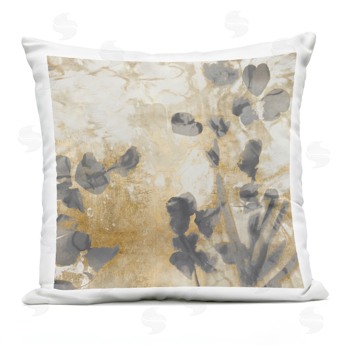 Layered Botanical Leaf Shapes Outdoor Printed Pillow, Home Decor by Danielle Carson