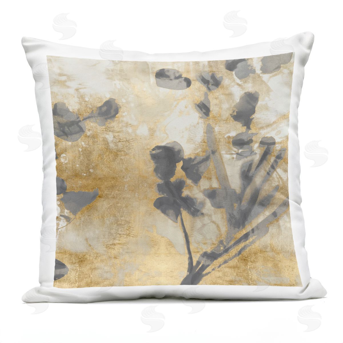 Contemporary Floral Sprigs Glam Outdoor Printed Pillow, Home Decor by Danielle Carson