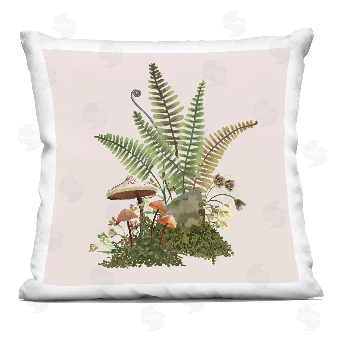 Cottage Botanical Woodland Sprouts Decorative Printed Pillow, Home Decor by House of Rose