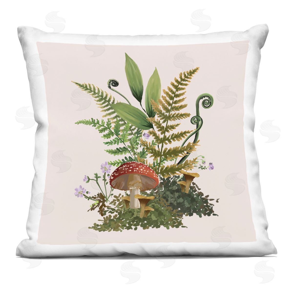 Floral Mushroom Nature Sprouts Decorative Printed Pillow, Home Decor by House of Rose