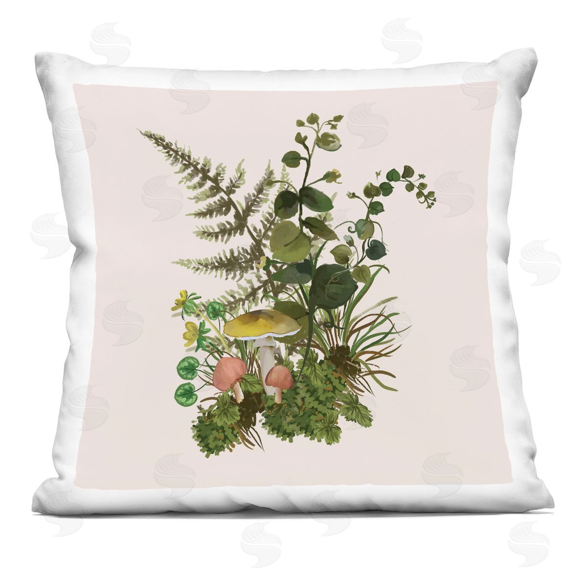 Woodland Nature Lush Vegetation Decorative Printed Pillow, Home Decor by House of Rose