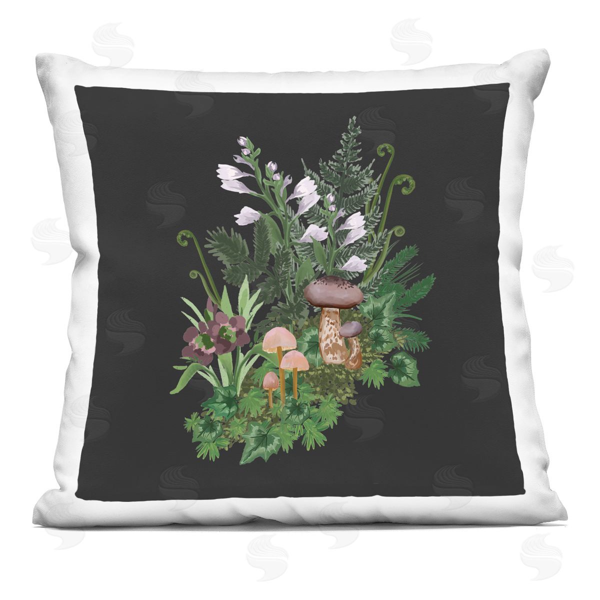 Blooming Woodland Nature Plants Decorative Printed Pillow, Home Decor by House of Rose