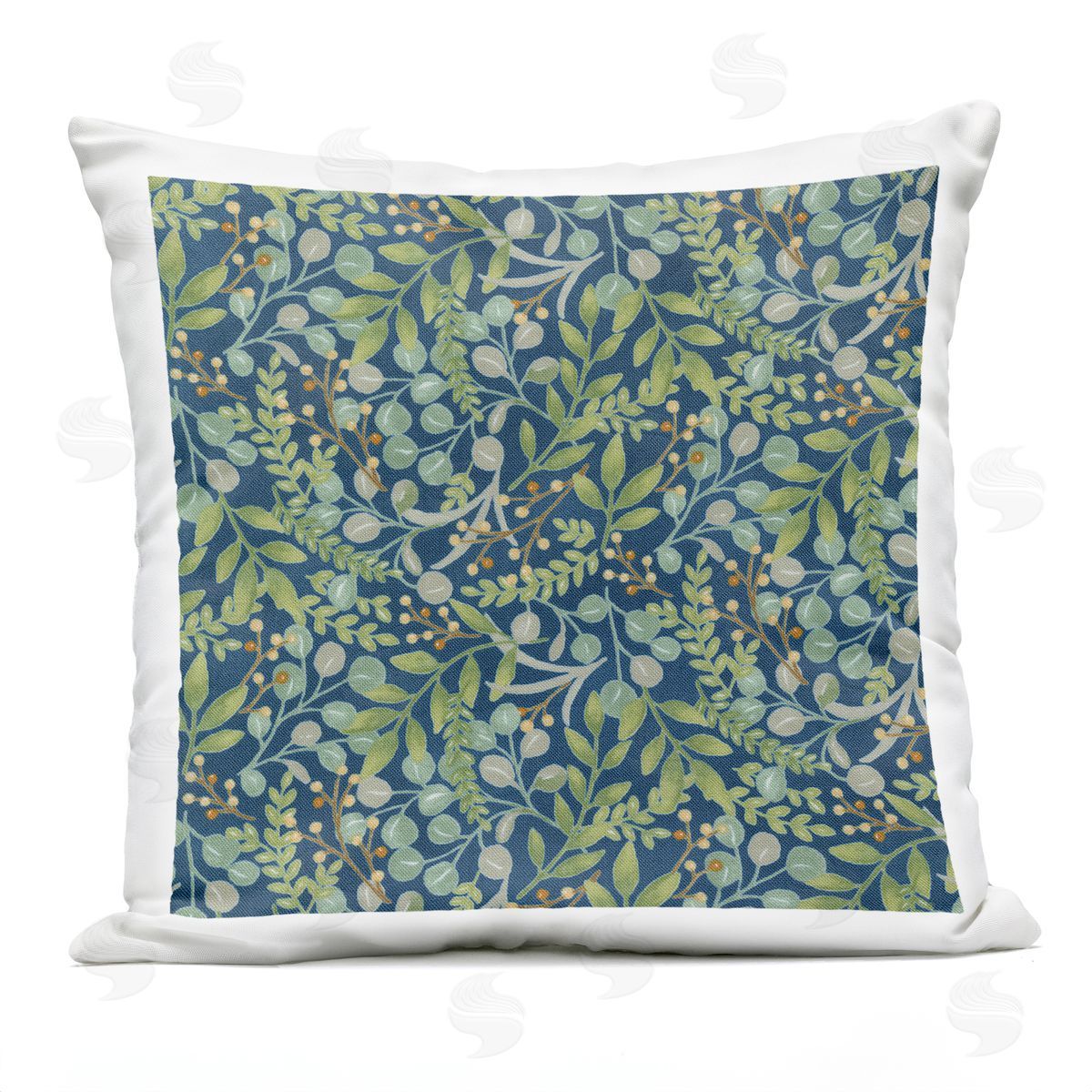 Layered Plant Sprig Leaves Outdoor Printed Pillow, Home Decor by Deb Strain