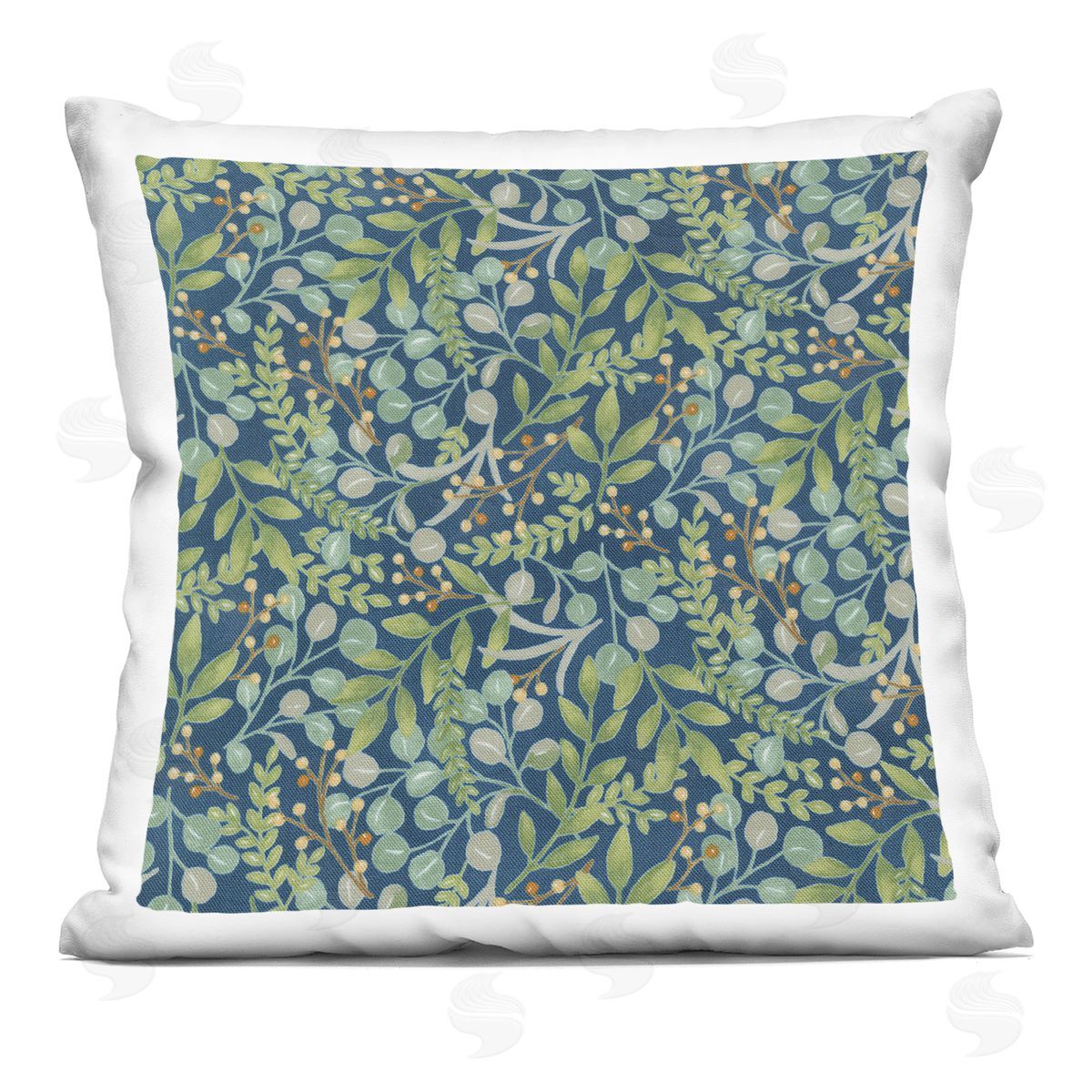 Layered Plant Sprig Leaves Decorative Printed Pillow, Home Decor by Deb Strain