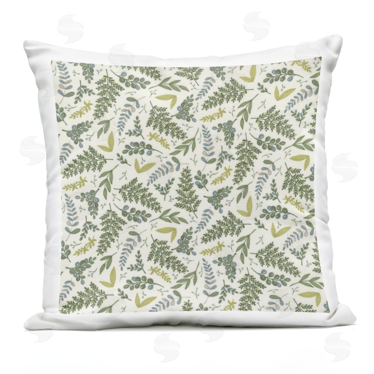 Woodland Fern Leaves Nature Outdoor Printed Pillow, Home Decor by Deb Strain