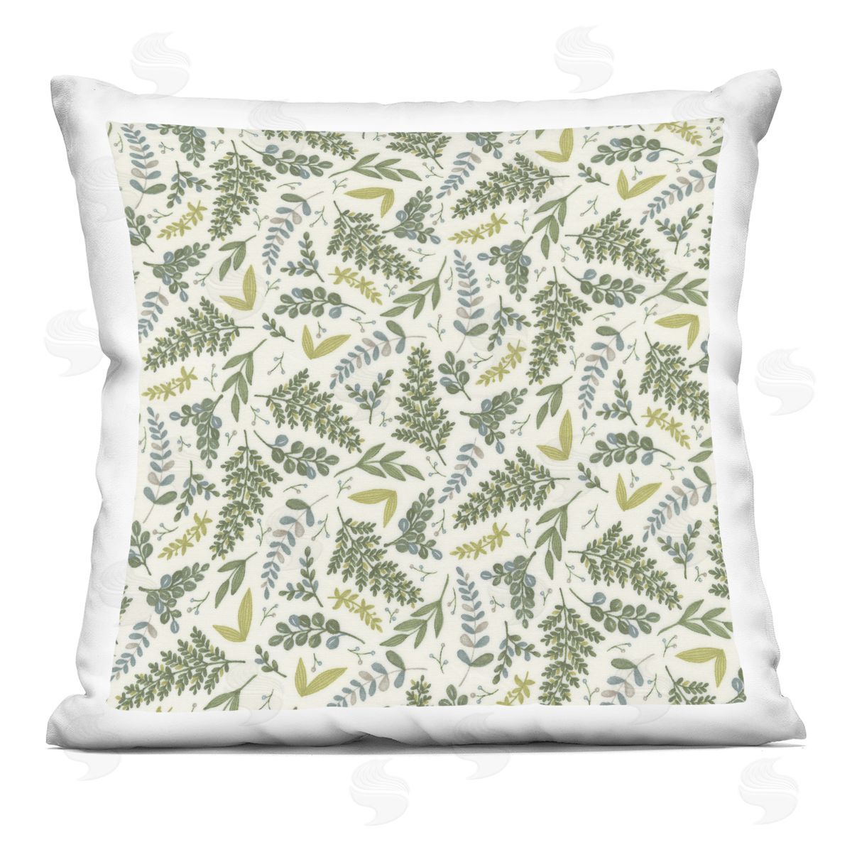 Woodland Fern Leaves Nature Decorative Printed Pillow, Home Decor by Deb Strain
