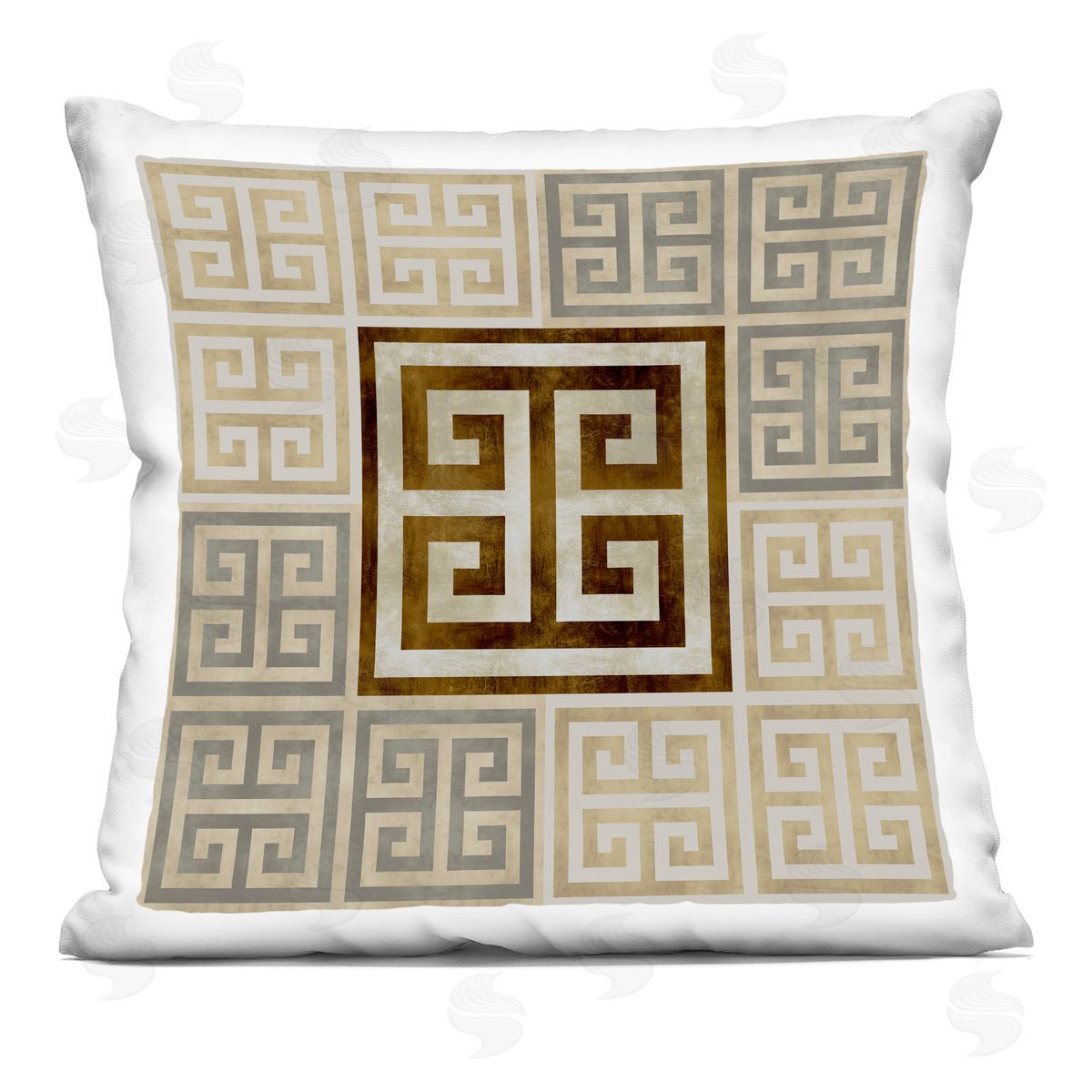 Chic Greek Key Pattern Decorative Printed Pillow, Home Decor by Ellie Roberts