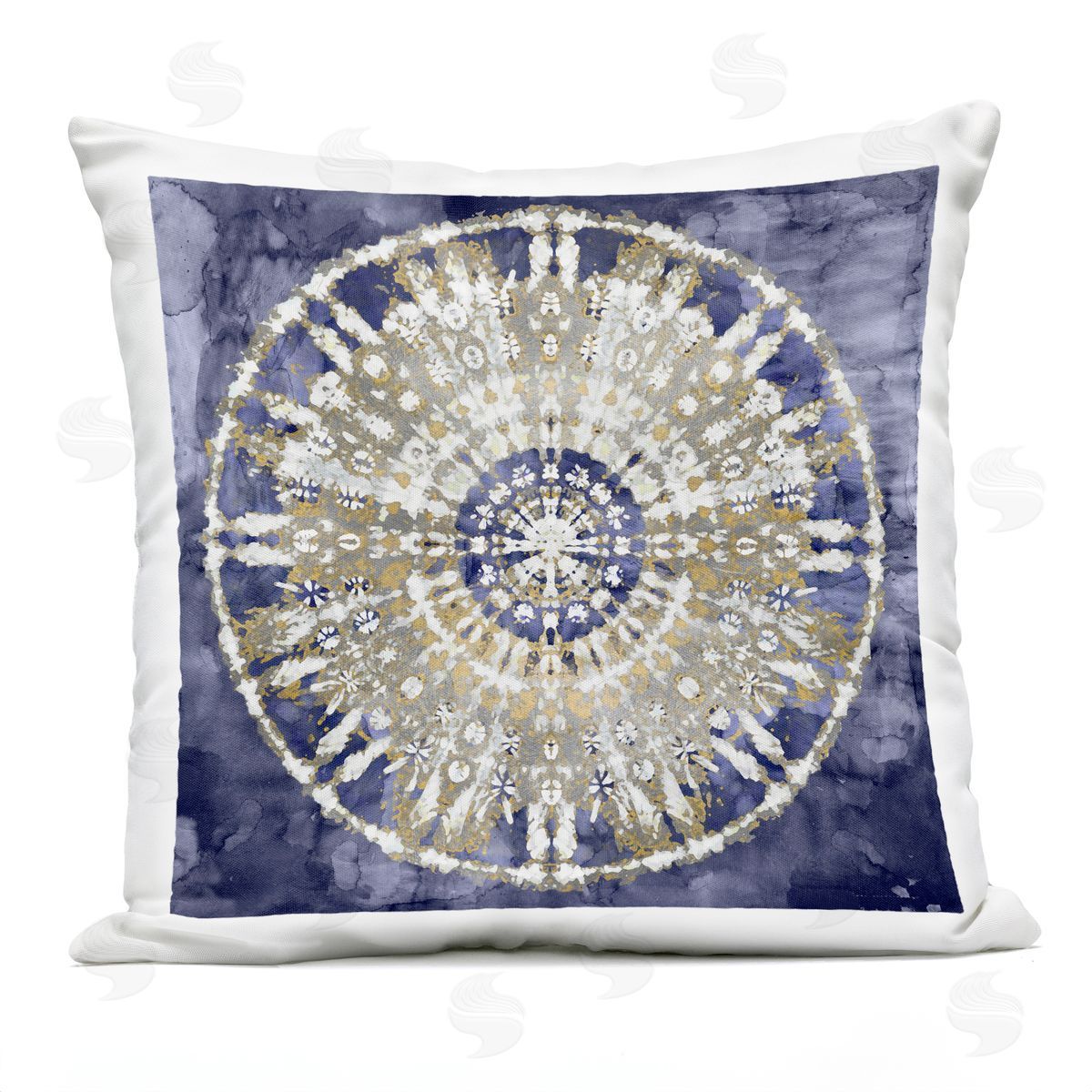 Blue Boho Medallion Pattern Outdoor Printed Pillow, Home Decor by Ellie Roberts