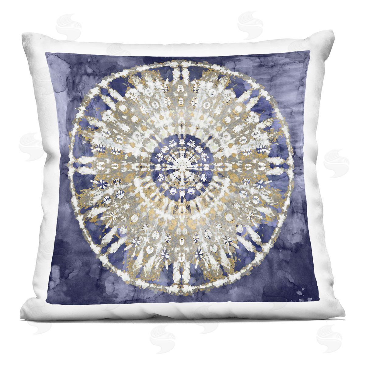 Blue Boho Medallion Pattern Decorative Printed Pillow, Home Decor by Ellie Roberts