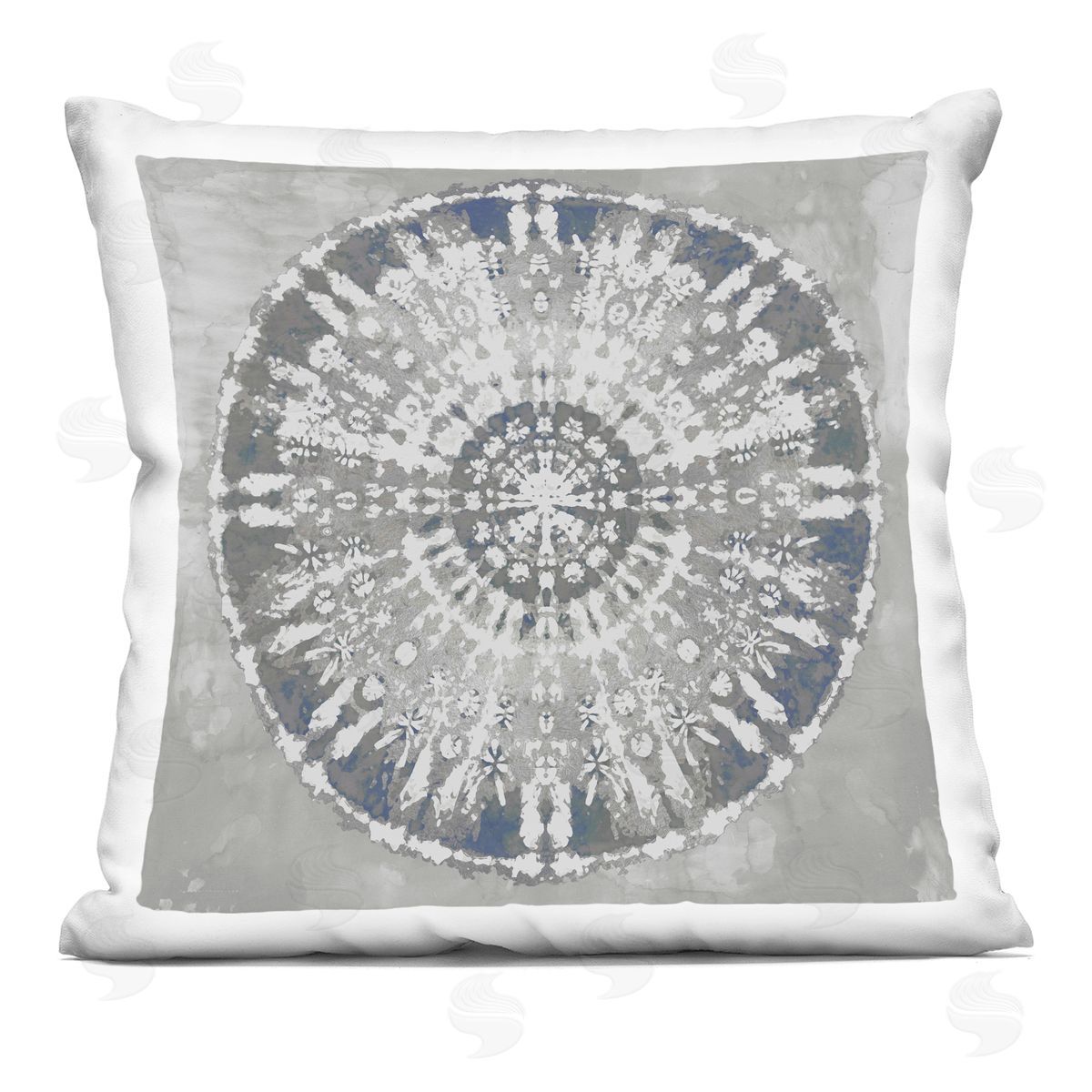 Grey Boho Mandala Shape Decorative Printed Pillow, Home Decor by Ellie Roberts