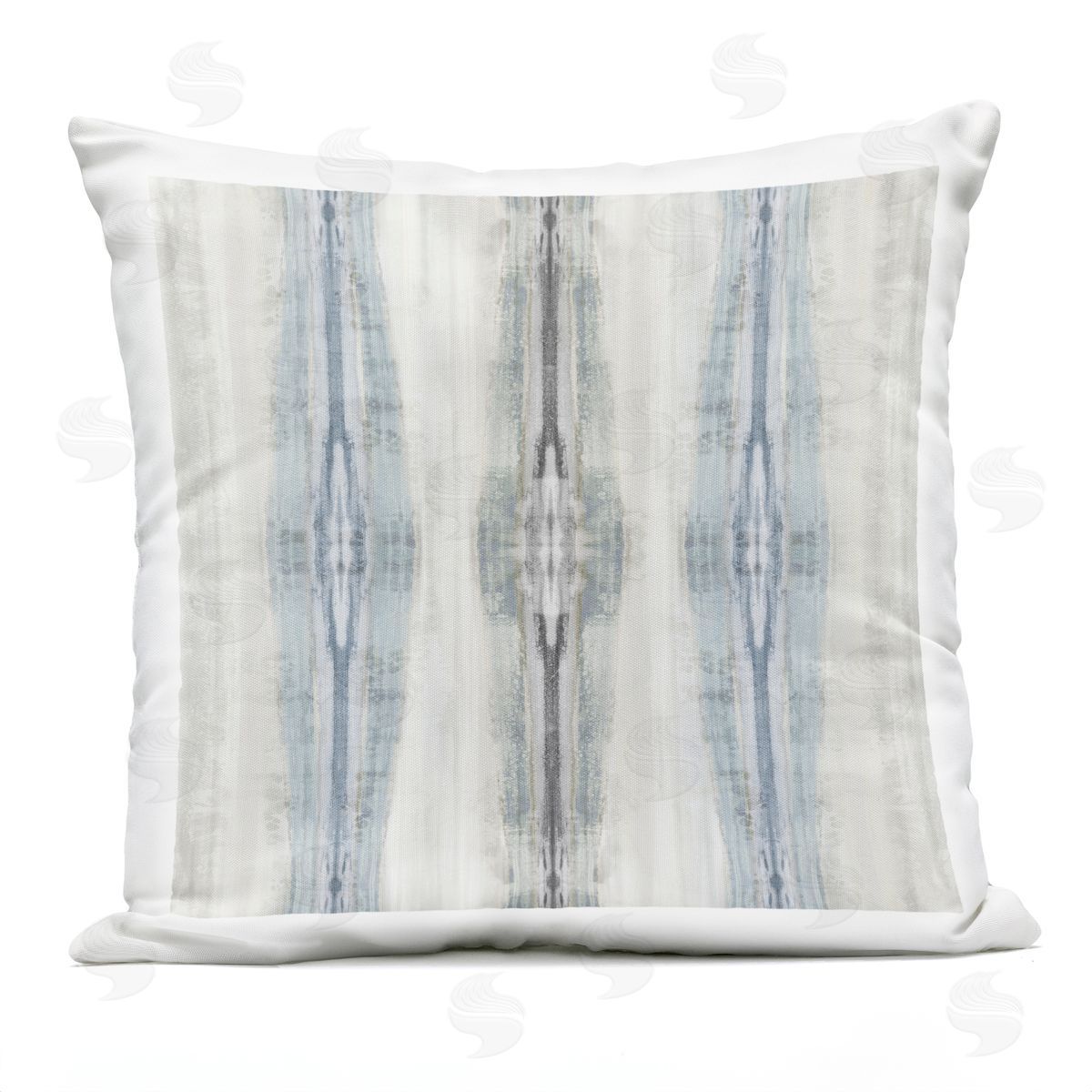 Soft Grey Ikat Pattern Outdoor Printed Pillow, Home Decor by Ellie Roberts