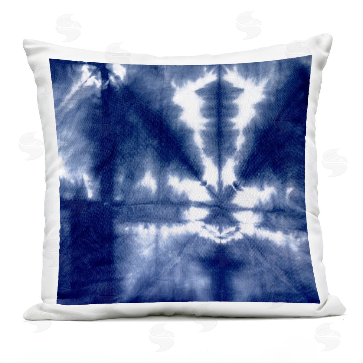 Vivid Blue Tie Dye Pattern Outdoor Printed Pillow, Home Decor by Ellie Roberts