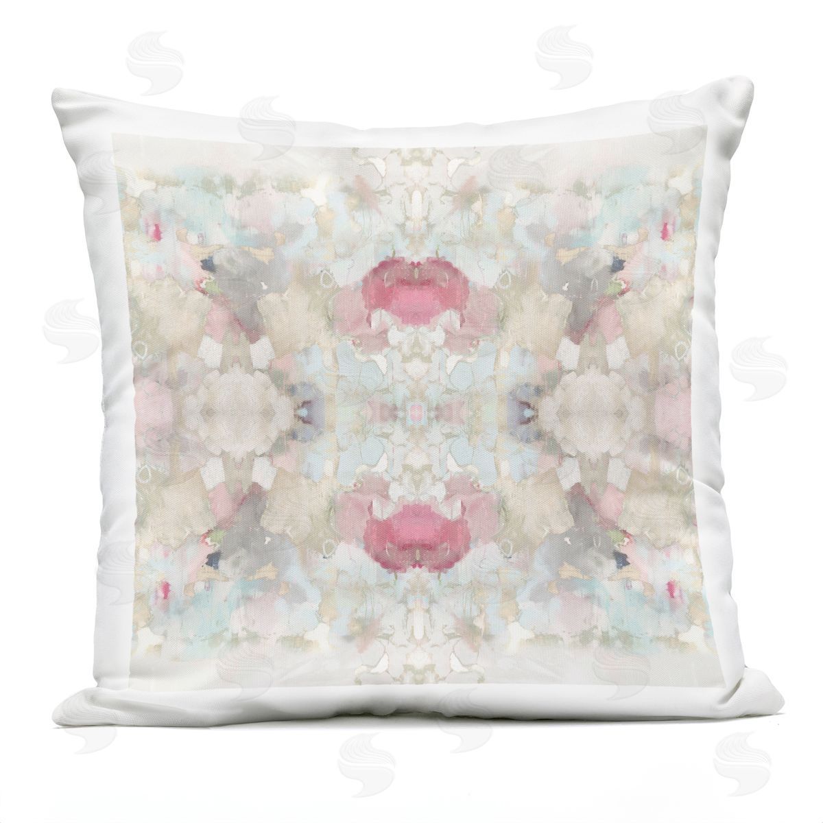 Pastel Symmetrical Geometric Outdoor Printed Pillow, Home Decor by Ellie Roberts