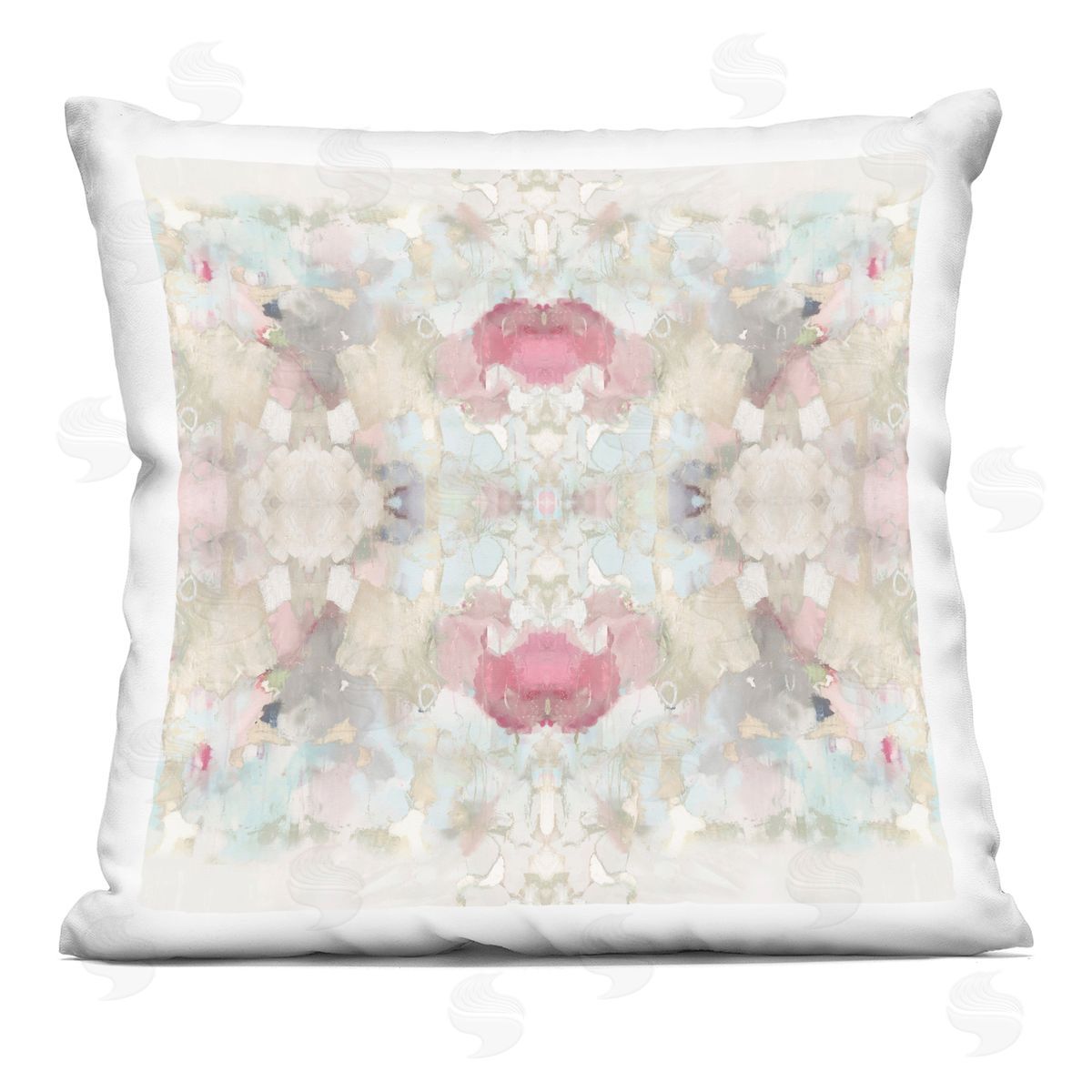 Pastel Symmetrical Geometric Decorative Printed Pillow, Home Decor by Ellie Roberts