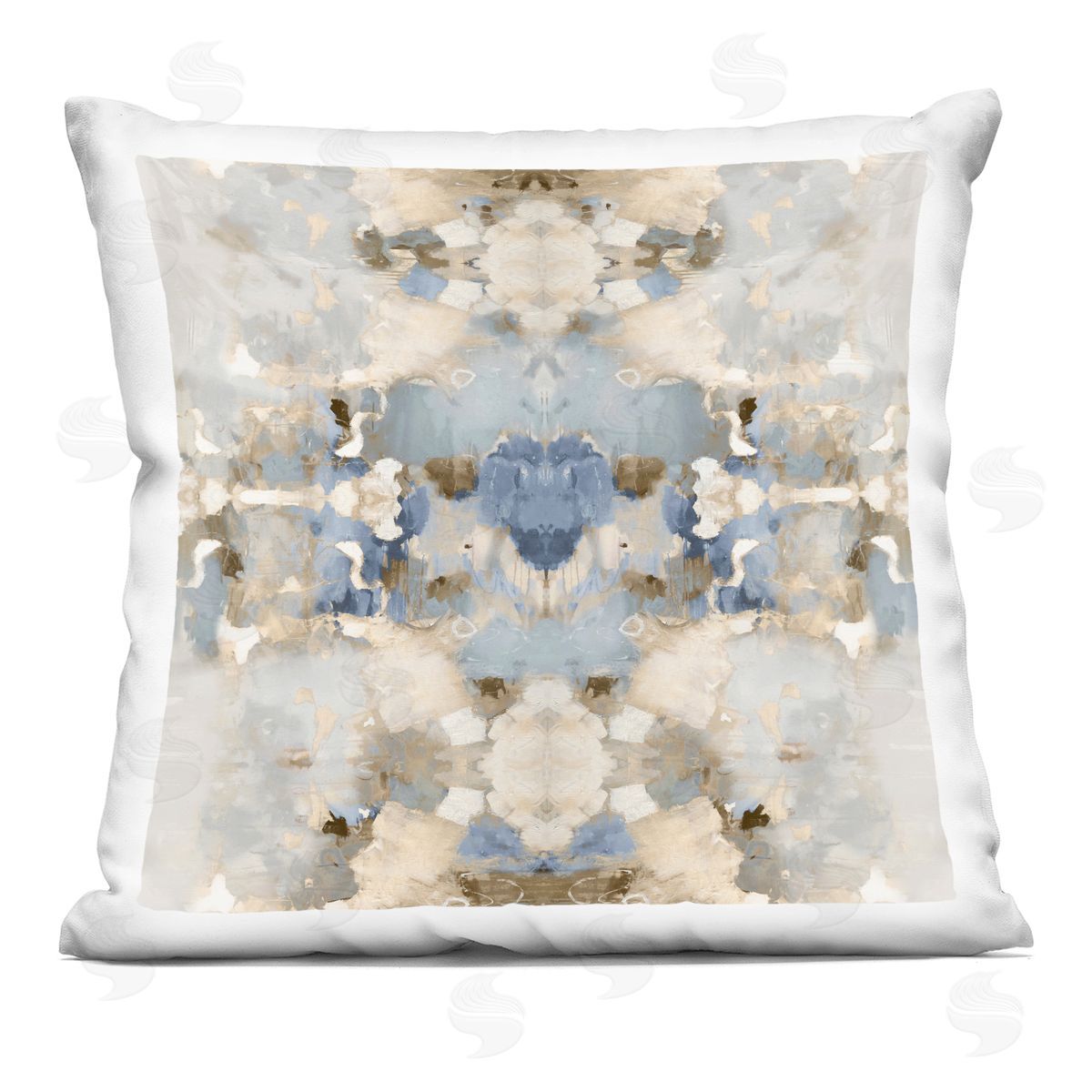 Blue Boho Modern Pattern Decorative Printed Pillow, Home Decor by Ellie Roberts