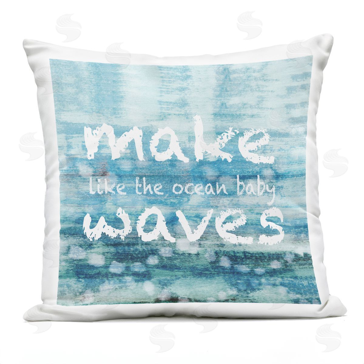 Make Waves Like The Ocean Phrase Outdoor Printed Pillow, Home Decor by Flora Kouta