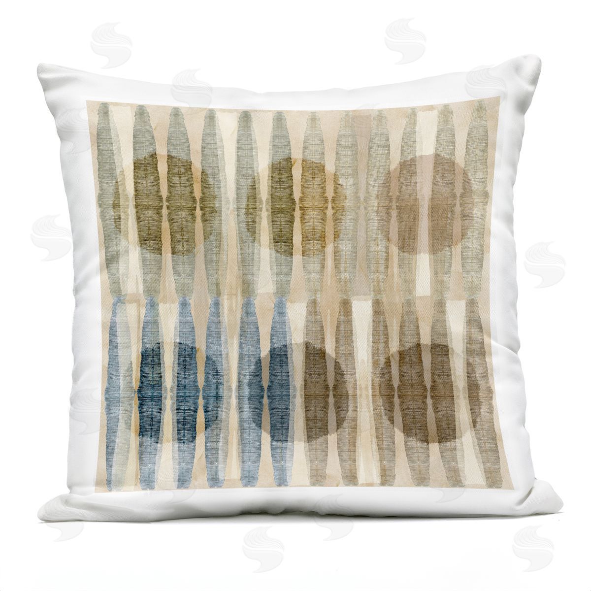 Earthy Circles Shapes Pattern Outdoor Printed Pillow, Home Decor by Flora Kouta