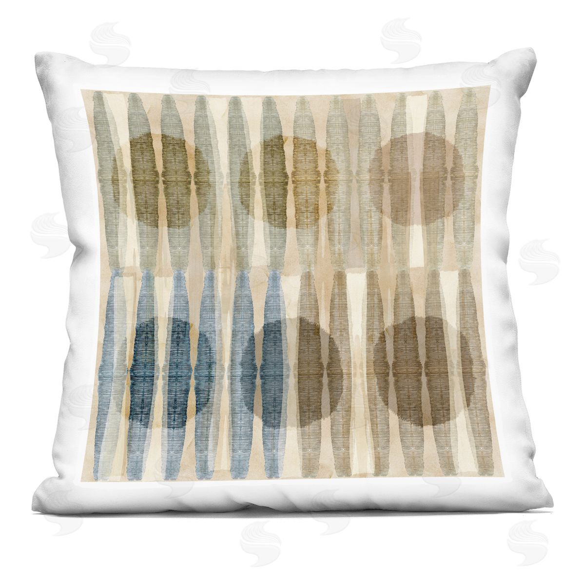 Earthy Circles Shapes Pattern Decorative Printed Pillow, Home Decor by Flora Kouta