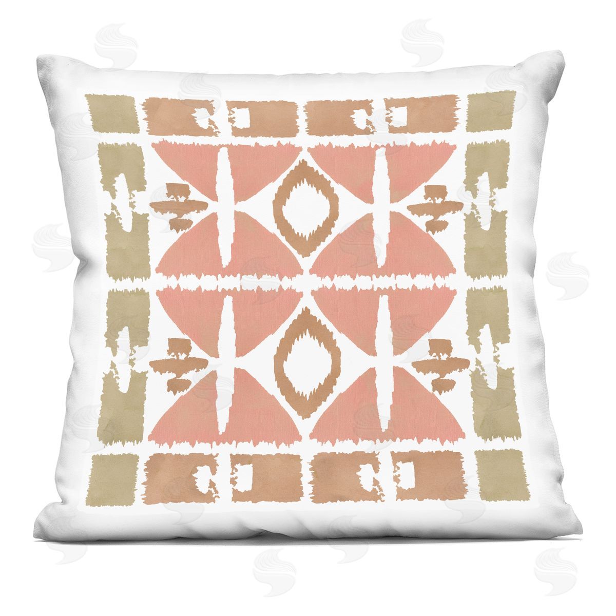 Bohemian Ikat Geometric Shapes Decorative Printed Pillow, Home Decor by Flora Kouta