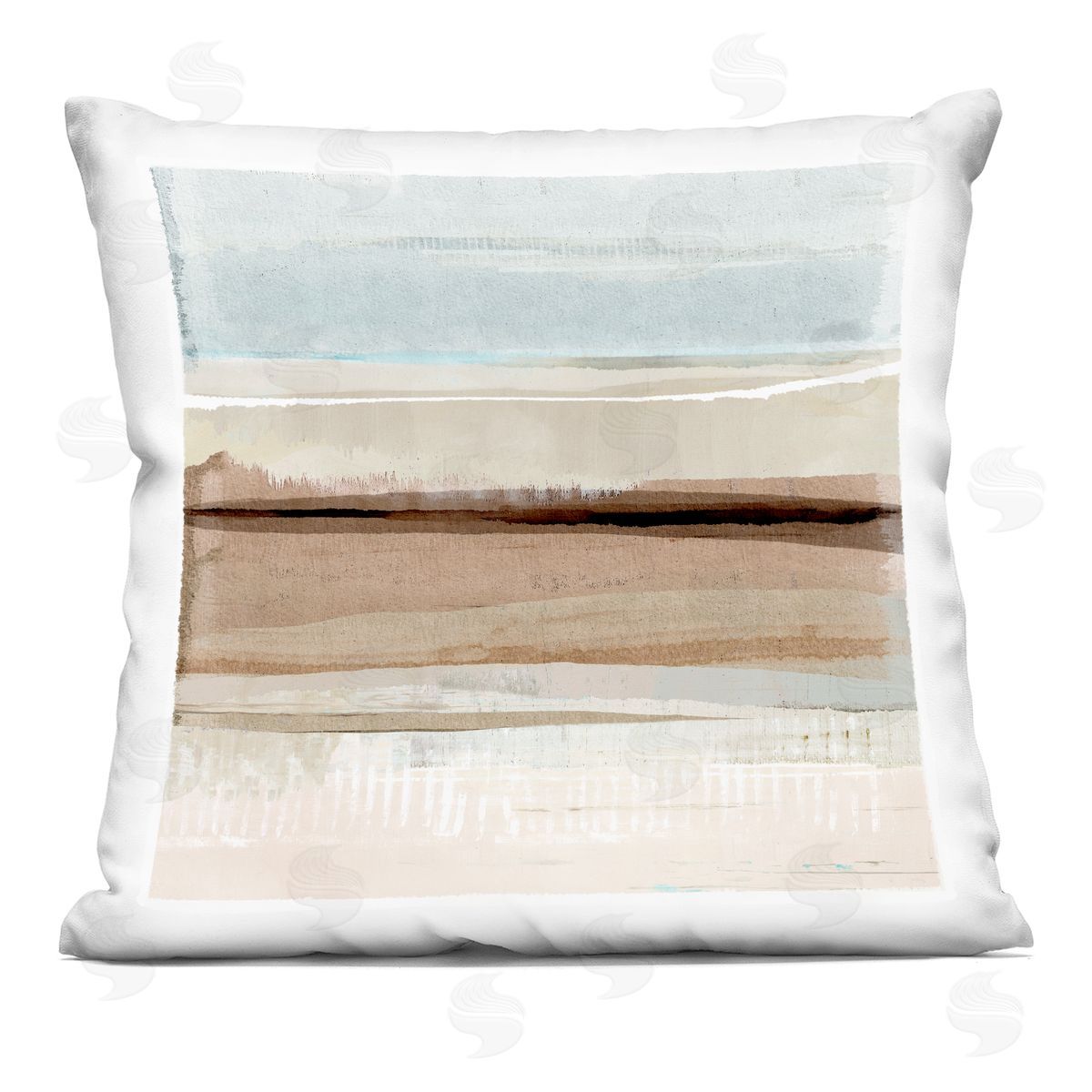 Muted Abstract Landscape Gradient Decorative Printed Pillow, Home Decor by Flora Kouta
