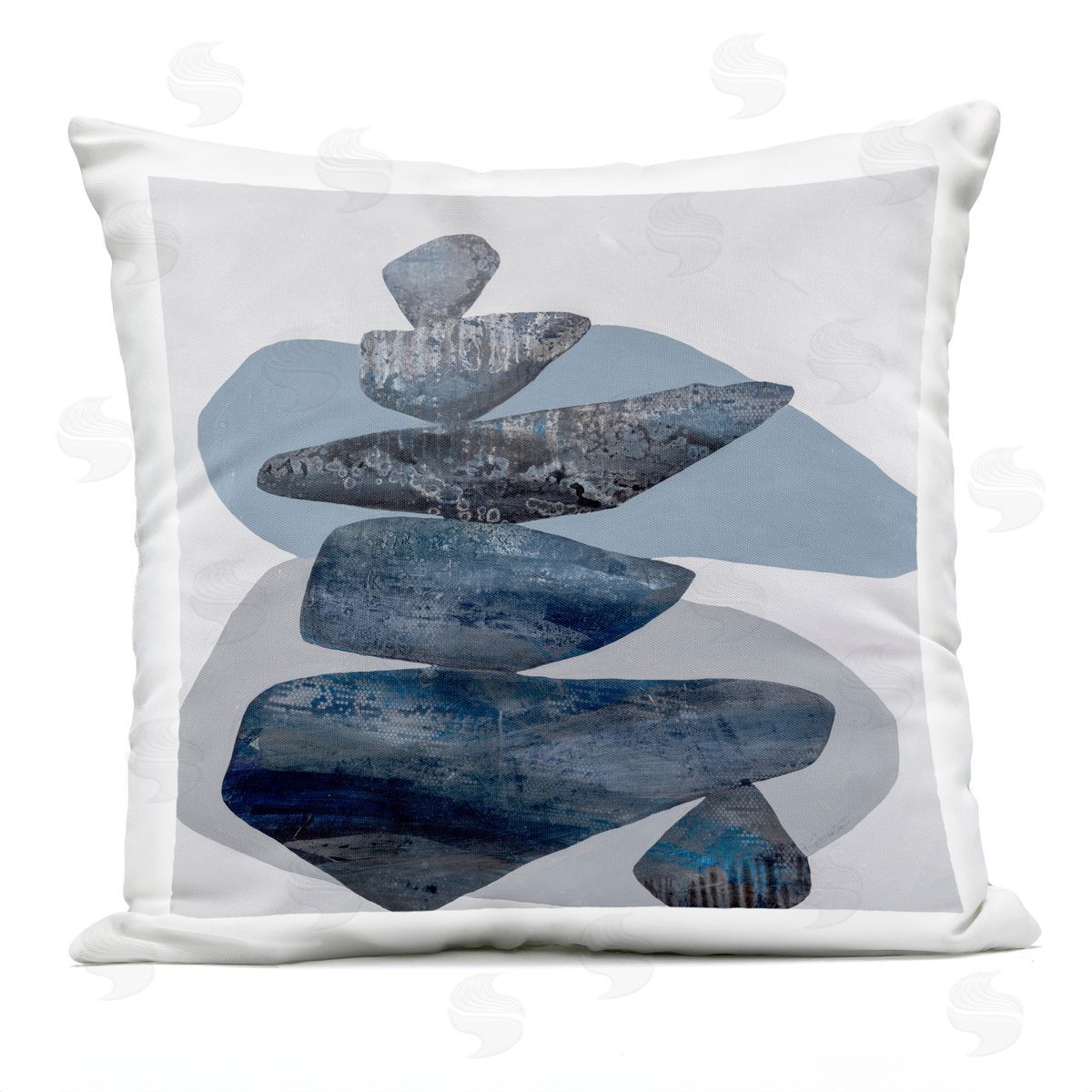 Calming Stacked Modern Rocks Outdoor Printed Pillow, Home Decor by Ruth Fromstein