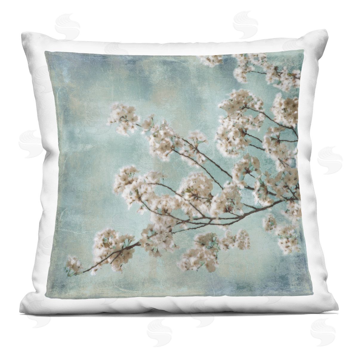 Shabby Chic Cherry Blossoms Decorative Printed Pillow, Home Decor by John Seba