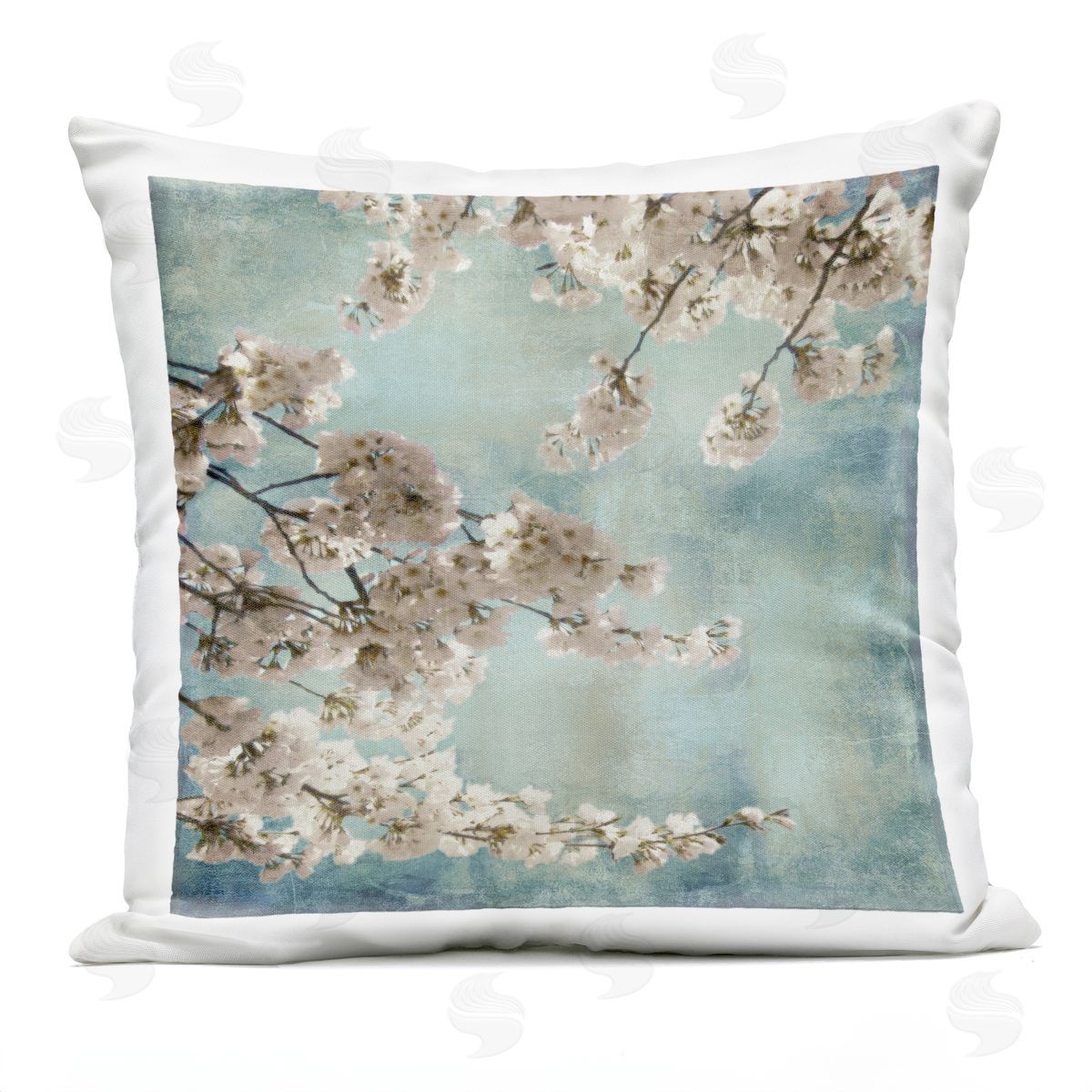 Distressed Cherry Blossom Tree Outdoor Printed Pillow, Home Decor by John Seba