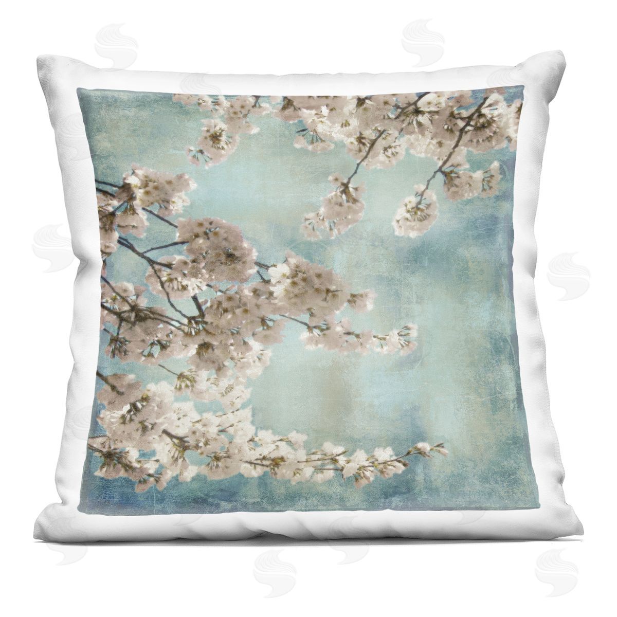 Distressed Cherry Blossom Tree Decorative Printed Pillow, Home Decor by John Seba