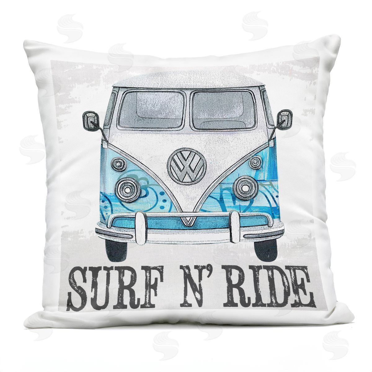 Surf N' Ride Retro Summer Bus Outdoor Printed Pillow, Home Decor by Karen Smith