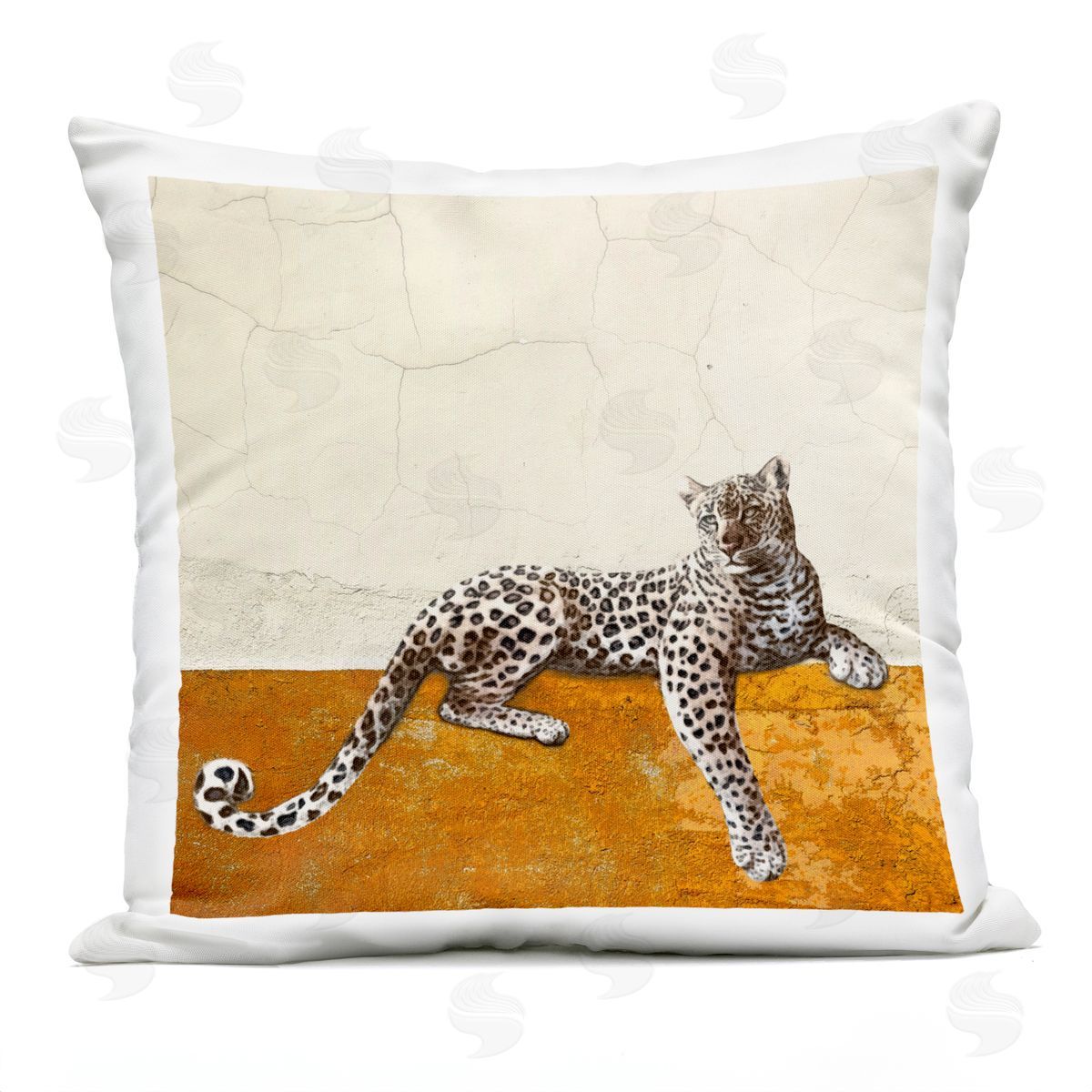 Lounging Leopard Modern Wildlife Outdoor Printed Pillow, Home Decor by Karen Smith