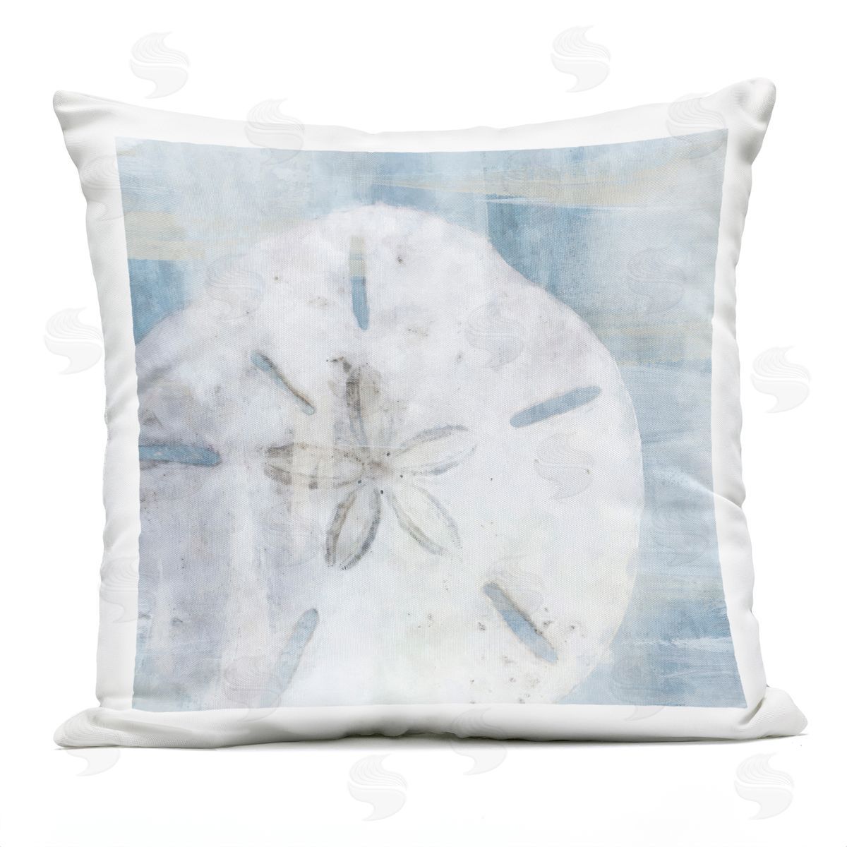 Soft Sand Dollar Coastal Outdoor Printed Pillow, Home Decor by Nina Blue