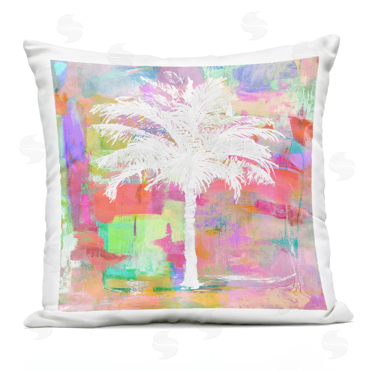 Modern Summer Palm Tree Outdoor Printed Pillow, Home Decor by Kristen Dew
