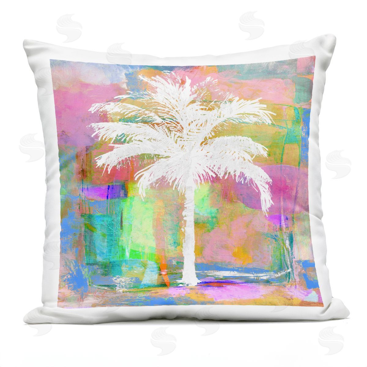 Bold Tropical Palm Tree Silhouette Outdoor Printed Pillow, Home Decor by Kristen Dew