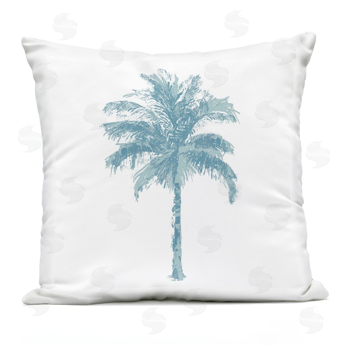 Casual Blue Palm Tree Nature Outdoor Printed Pillow, Home Decor by Kristen Drew