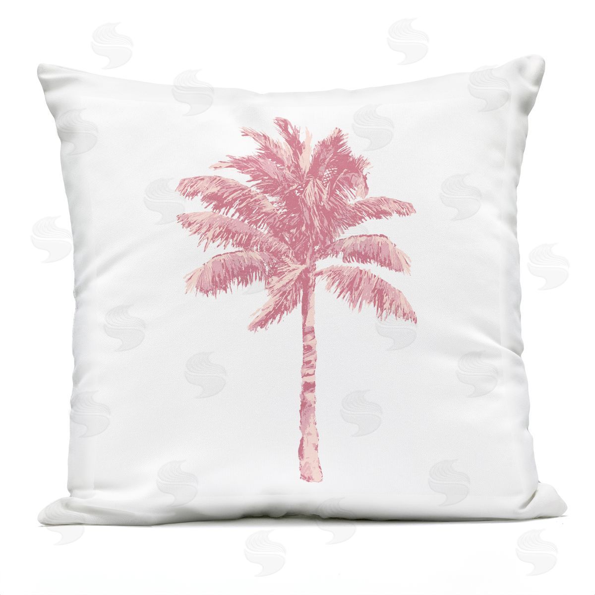 Pink Palm Tree Modern Outdoor Printed Pillow, Home Decor by Kristen Drew